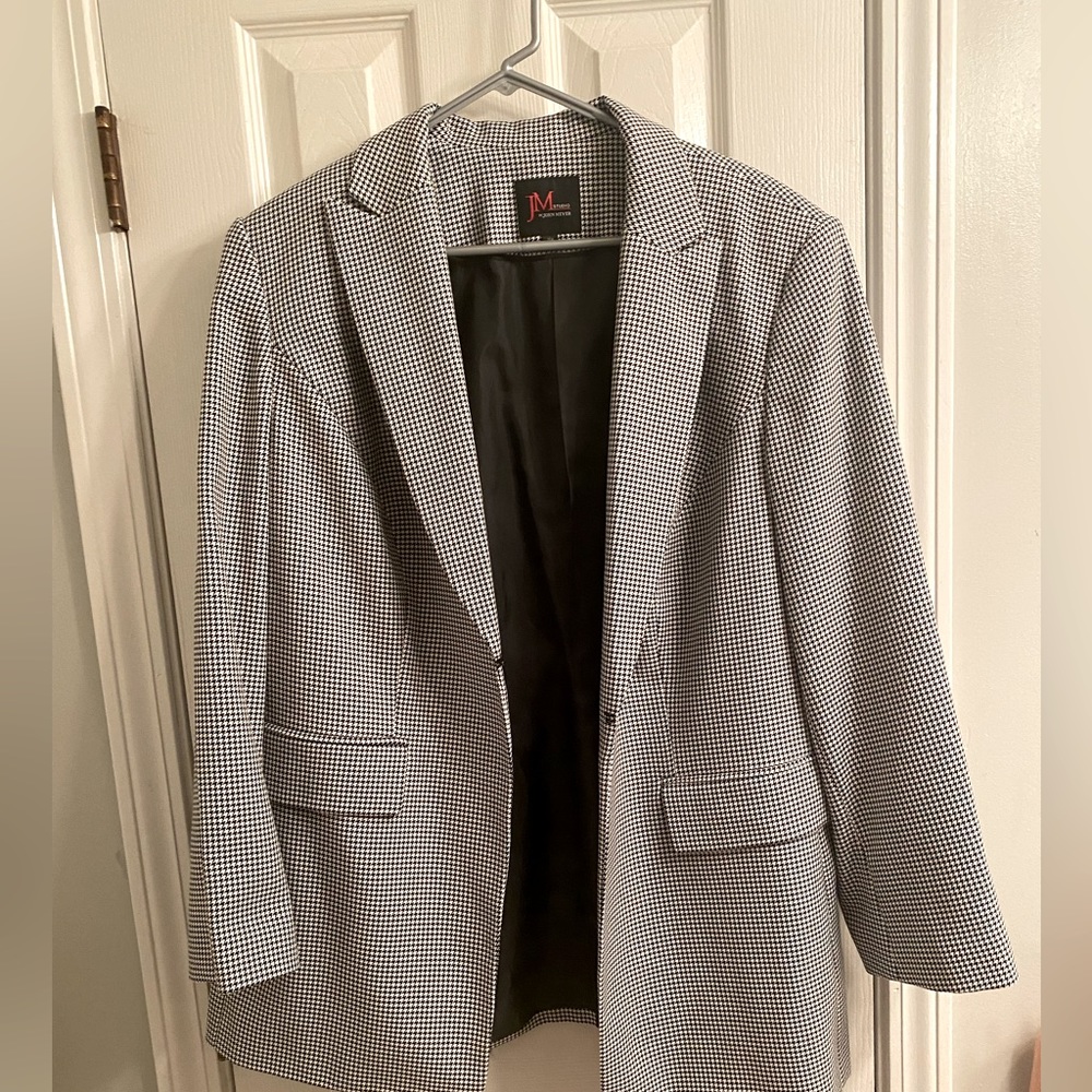Black and white blazer